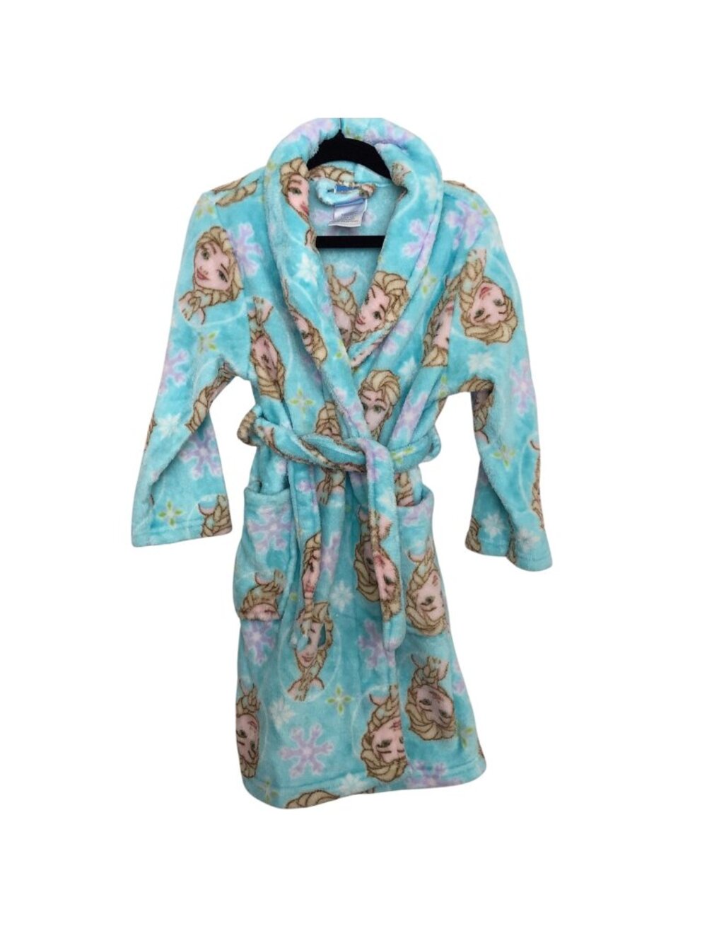 Disney Girl's Blue Frozen Elsa Snowflake Belt Robe Size 4T